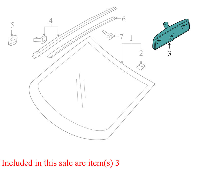 3C0857511JSMA 2006-08 Volkswagen Rabbit Front Interior Rear View Mirror Used 3C0857511JSMA OEM