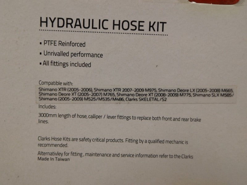 HH1-3M BLK NEW Clarks HH1-3 Hydraulic Hose Kit disc brake hose White Shimano 3000mm