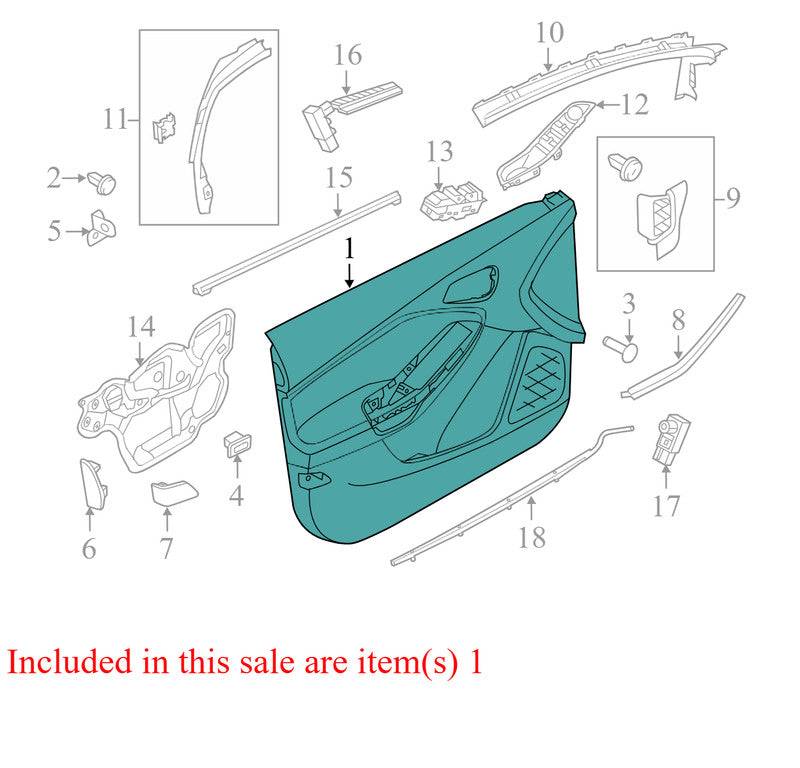 DM51A23493B 2012-2014 Ford Focus Driver FL Door Interior Trim Panel Used CP9Z5823942CA OEM