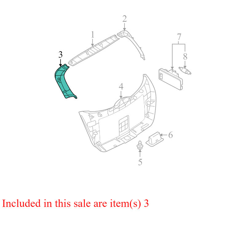 90903JM00A 2008-2015 Nissan Rogue Driver Rear RL Liftgate Interior Trim Used OEM 90903JM00A