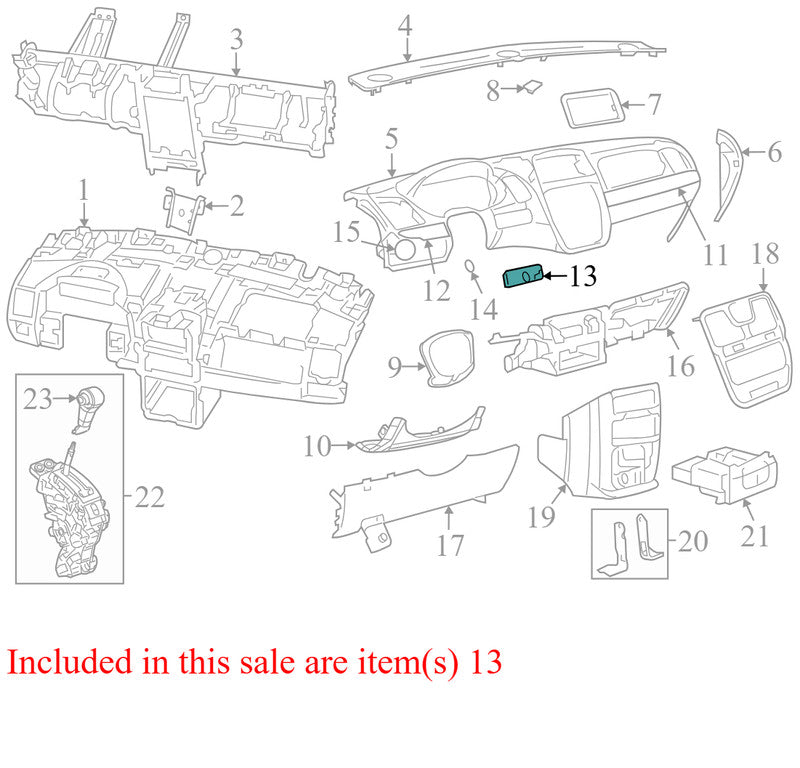 L0213387AA 2015-2018 Dodge Grand Caravan Ignition Key Panel Trim Molding Used L0213387AA