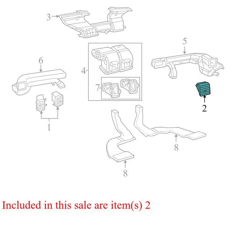 1SQ52DX9AJ 2011-2016 Chrysler Town & Country FL Dashboard Air Vent Used 1SQ52DX9AJ OEM