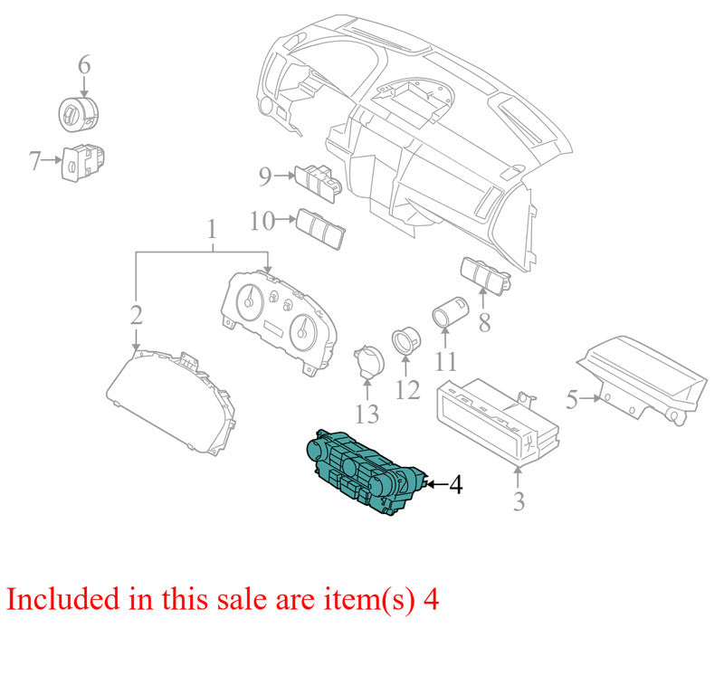 AS4Z19980D 08-11 Ford Focus HVAC Temperature Control Panel W/O Heated Seats AS4Z19980D OEM