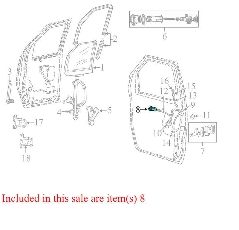 F2UZ1521818A 1997-2008 Ford E-250 Passenger FR Interior Door Handle Used OEM F2UB1521818ACW