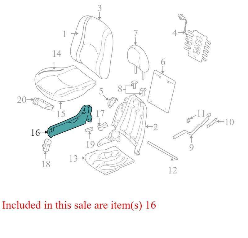 C8FU58112 2008-2012 Ford Escape Driver FL Seat Side Panel Trim Used 8L8Z7862186BC