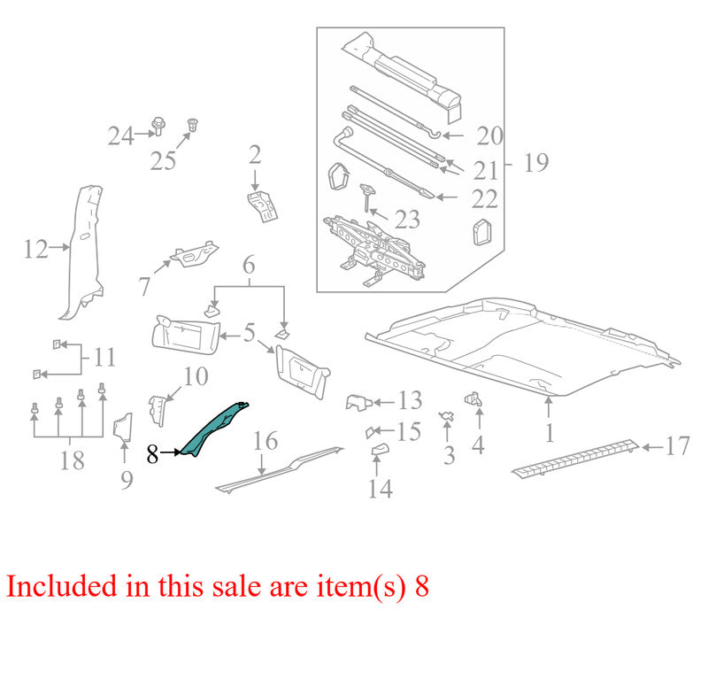 4L3415025A82AKW 04-08 Ford F-150 Passenger FR Body A-Pillar Trim Panel Used 4L3415025A82AKW OEM