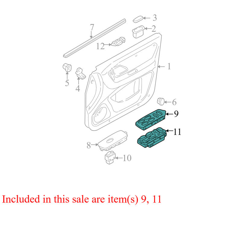 EF2066350C70 01-06 Mazda Tribute Driver FL Door Window Switch W/ Bezel Used EF2066350C70 OEM
