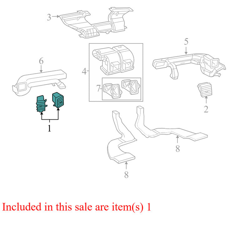 1QY60DX9AJ 2011-2016 Chrysler Town & Country FR Dashboard Air Vent Used 1QY60DX9AJ OEM