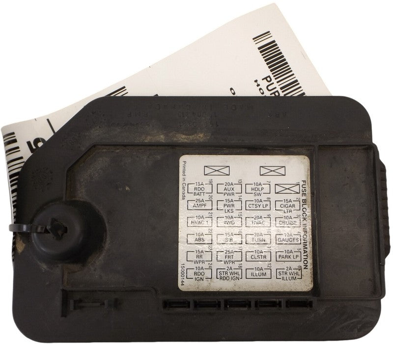 15184700 1998-2005 GMC Sonoma Driver FL Fuse Panel Cover Used OEM 15020381