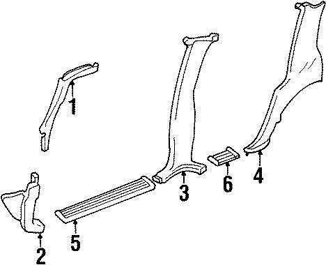 15959402 1988-1994 GMC Suburban RU Body A-Pillar Trim Panel Used 15959402 OEM
