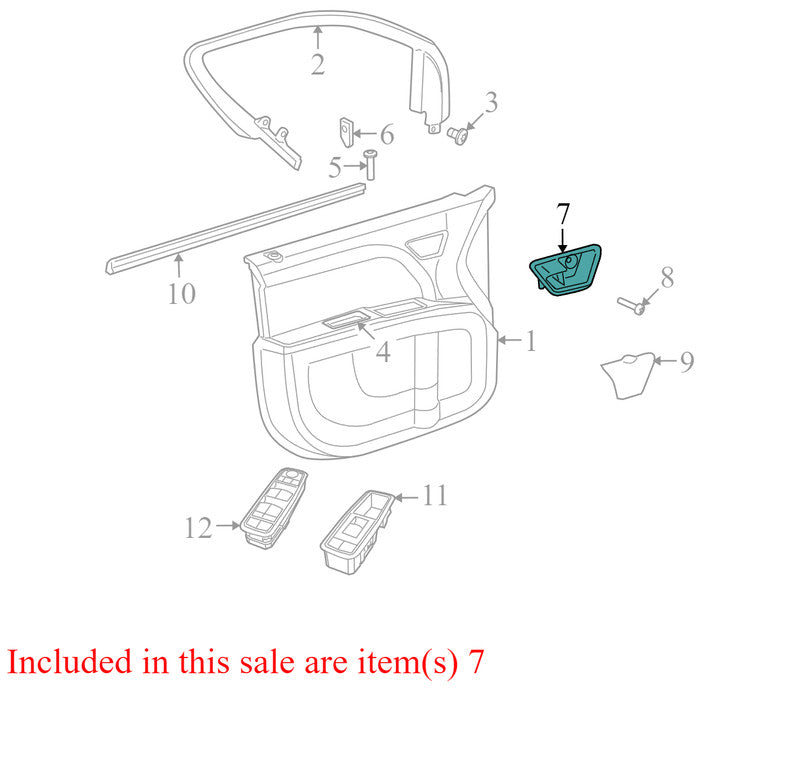 1GC78DK7AA 2009-2010 Dodge Journey Driver FL Interior Door Handle Bezel Used OEM 100000257