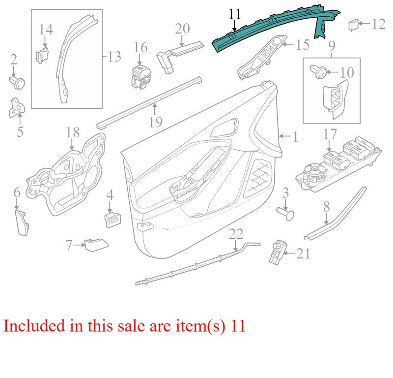 BM5120297AEW 2012-2014 Ford Focus Passenger FR Door Trim Molding Used BM5120297AEW OEM