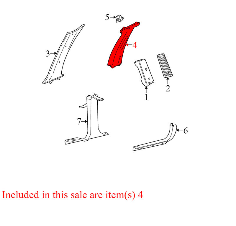 3F1Z5424357AAB 3F1Z5424357AAB 2004-2007 Ford Taurus Passenger Side Door Pillar Post Trim Set