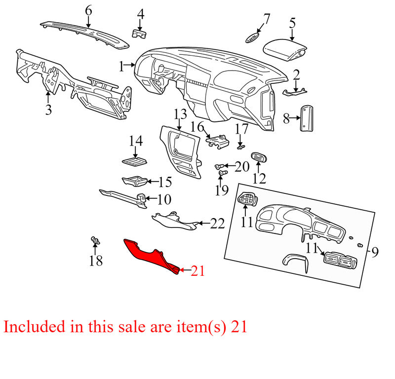 YF1Z5404459AAB YF1Z5404459AAB 2004-2007 Ford Taurus Instrument Panel Knee Bolster