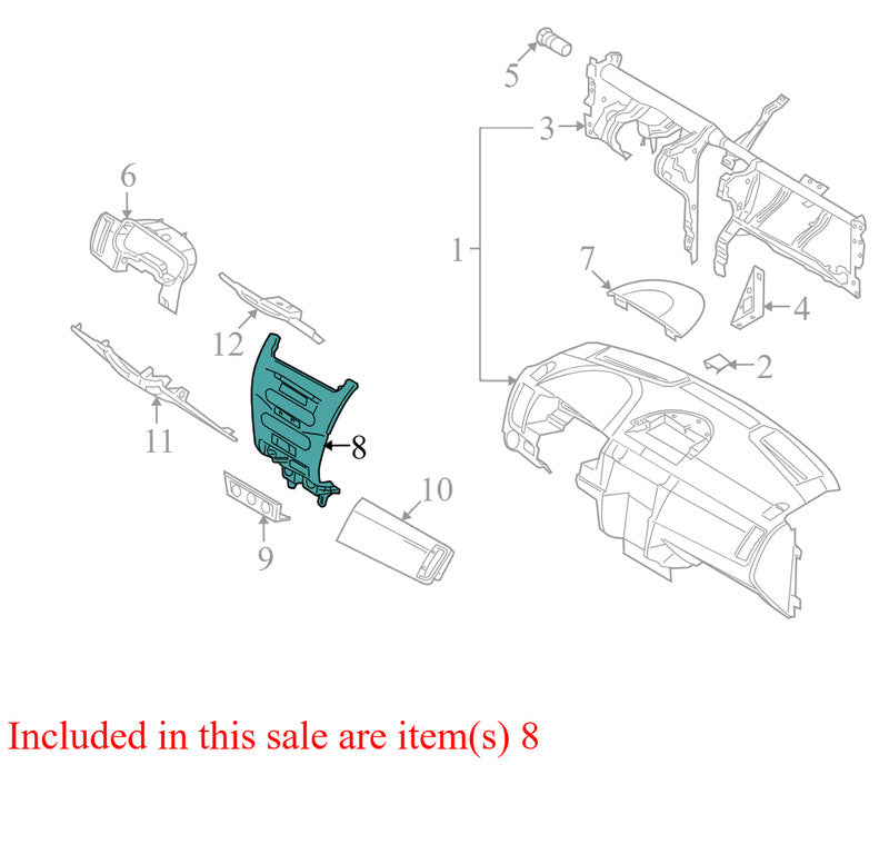 8S4Z5404302DC 2008-2011 Ford Focus Instrument Panel / Radio Trim Bezel Used 8S4Z5404302DC OEM