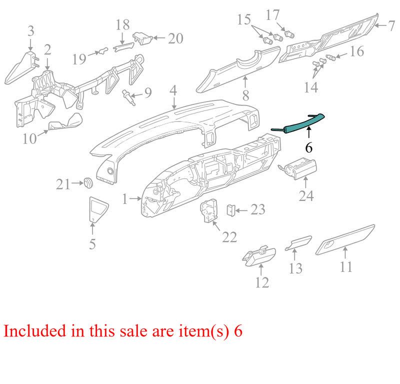 15170311 1999-2006 GMC Yukon 1500 Interior Dash Grab Bar Used 15170318 OEM