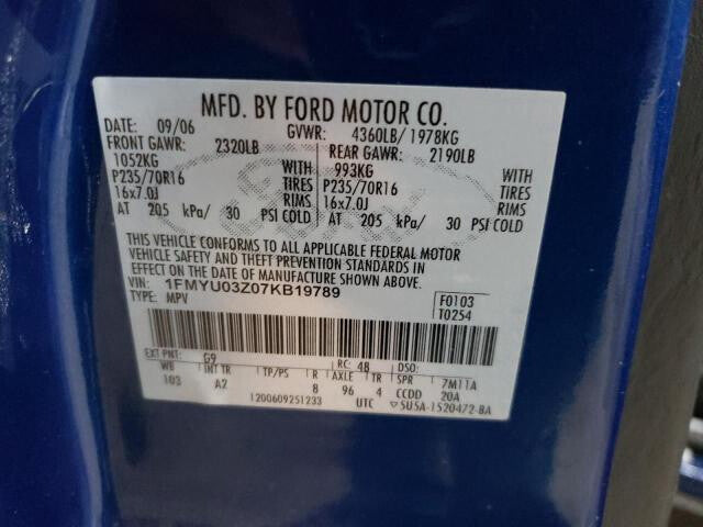 3L8Z7823942AAB 2002-2007 Ford Escape Driver FL Interior Door Panel Used OEM 3L8Z7823942AAB