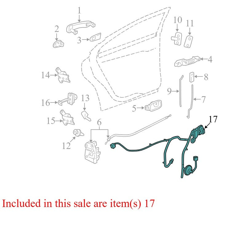 22759358 2008-2012 Chevrolet Malibu Driver RL Door Wiring Harness Used 22759358 OEM
