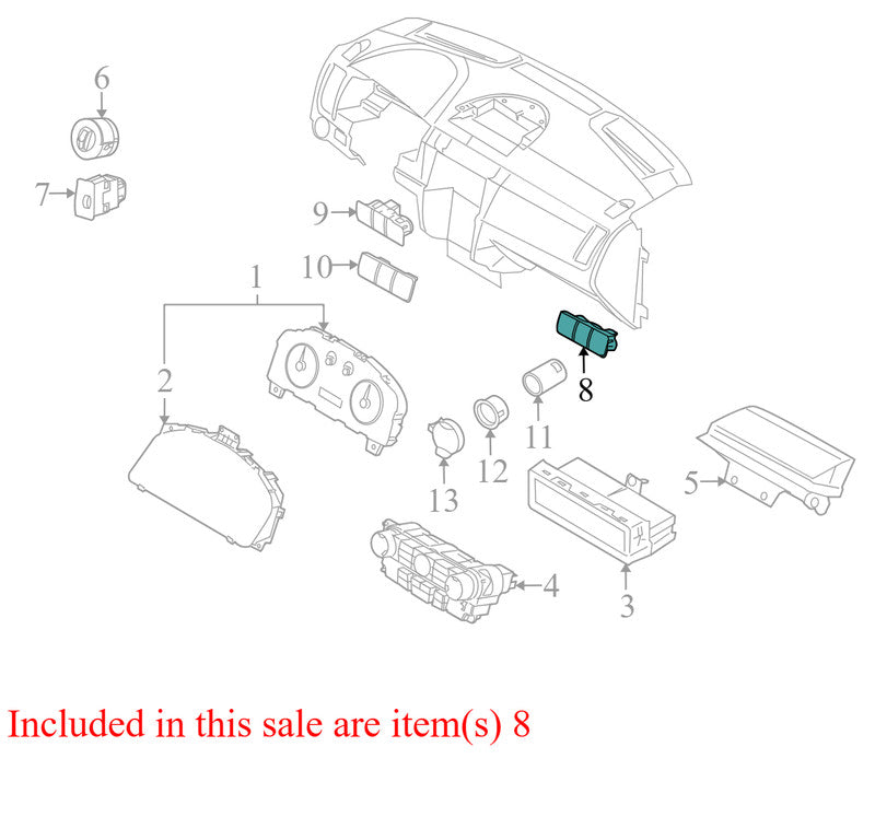 8S4Z13D730CA 2008-2011 Ford Focus Dash Combination Switch Used 8S4Z13D730CA OEM