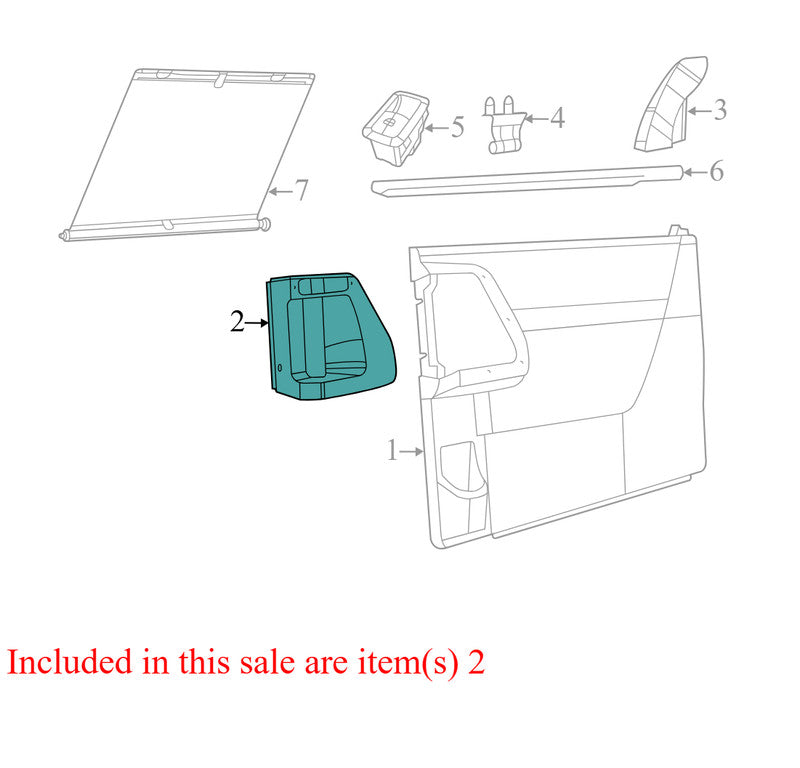 1QT11DX9AA 2015-2018 Dodge Grand Caravan Left Rear Inner Door Handle Trim Used 1QT11DX9AA
