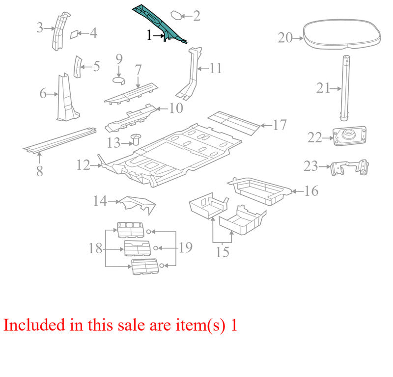 0ZR23BD1AJ 2011-2020 Grand Caravan Front Left Body A-Pillar Trim Panel Used 0ZR23BD1AJ
