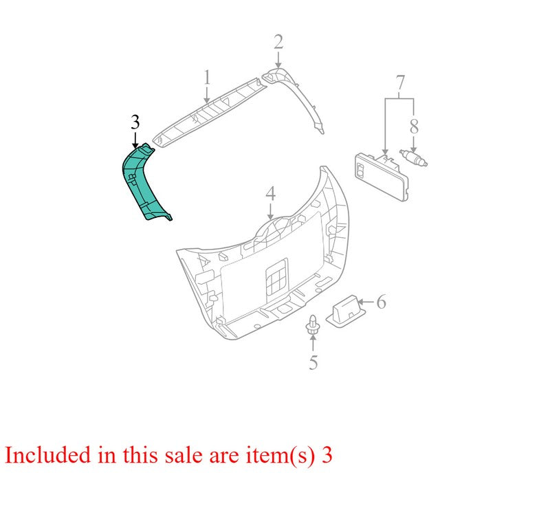 90903JM00A 2008-2015 Nissan Rogue Passenger Rear RR Liftgate Interior Trim Used OEM