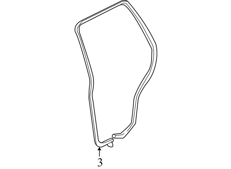 55136117AE 1999-2004 Jeep Grand Cherokee Driver Rear RL Door Seal Used OEM 55136117AE