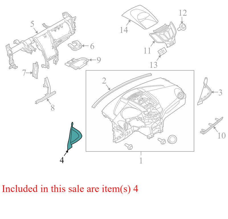 AE8Z58044C61AC 2011-2019 Ford Fiesta Passenger FR Dashboard End Cap Used OEM AE83A044C60