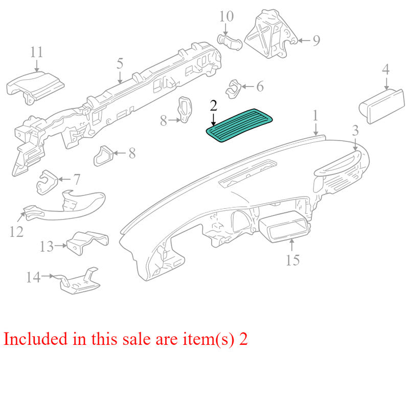 15039948 1997-2008 GMC Safari Windshield Defroster Vent Grille Used OEM 15961203