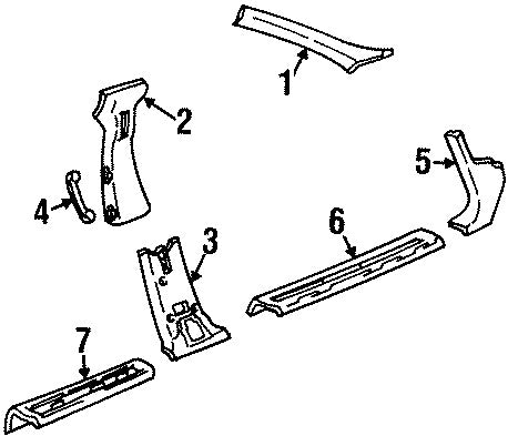 10421996 1998-2005 Oldsmobile Silhouette Passenger FR A Pillar Trim Used OEM 10437197