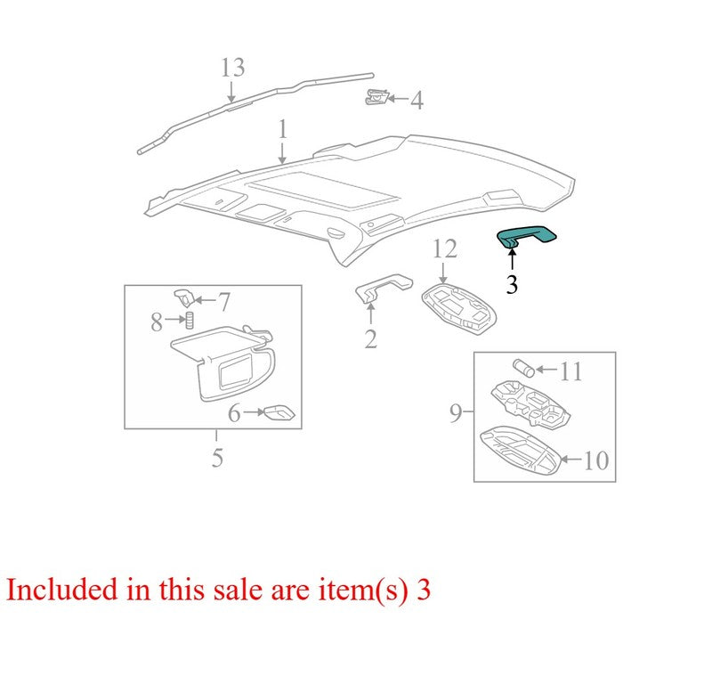 9E5Z5431407AB 2007-2009 Ford Fusion Passenger RR Interior Grab Bar Used 9E5Z5431407AB OEM