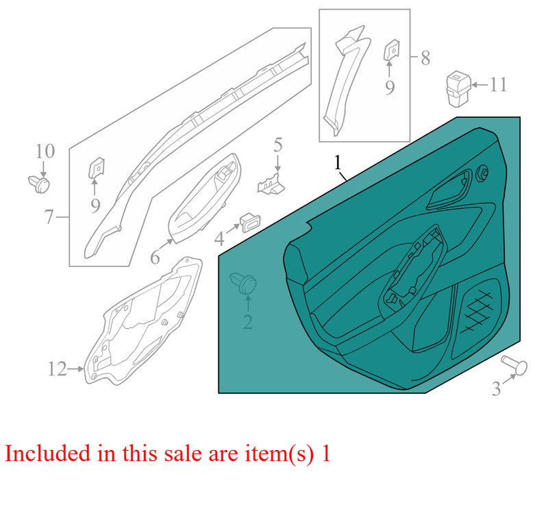 BM51A27406A 2012-2014 Ford Focus RR Door Interior Trim Panel Used CP9Z5827406DA OEM