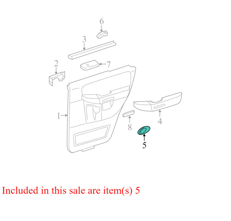 5L1Z78275A19AAB 2003-2006 Ford Expedition Passenger Rear RR Interior Door Handle Bezel Used OEM