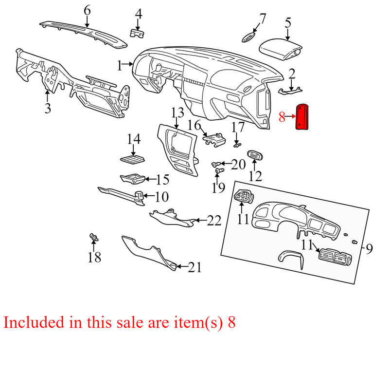 YF1Z5404480AAC YF1Z5404480AAC 2004-2007 Ford Taurus Instrument Panel Side Cover