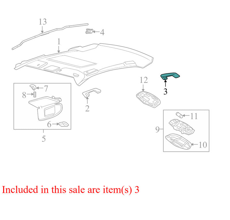 9E5Z5431407AB 2007-2009 Ford Fusion Passenger RL Interior Grab Bar Used 9E5Z5431407AB OEM
