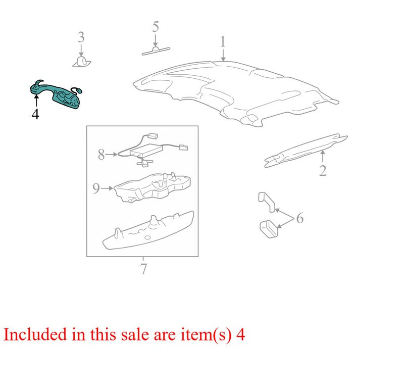 YW135431431C 2003-11 Lincoln Town Car Passenger RL Interior Grab Bar Used 1W1Z5431406AAA OEM