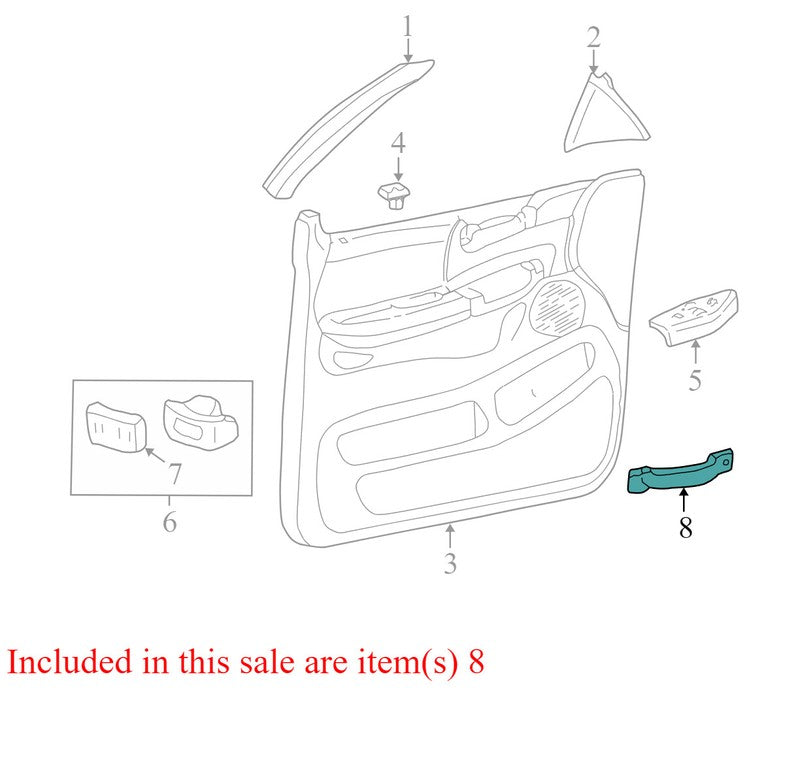 F75Z1522667AAA 19990-2003 Ford F-150 Passenger FR Interior Door Handle Used OEM F75Z1522667AAA