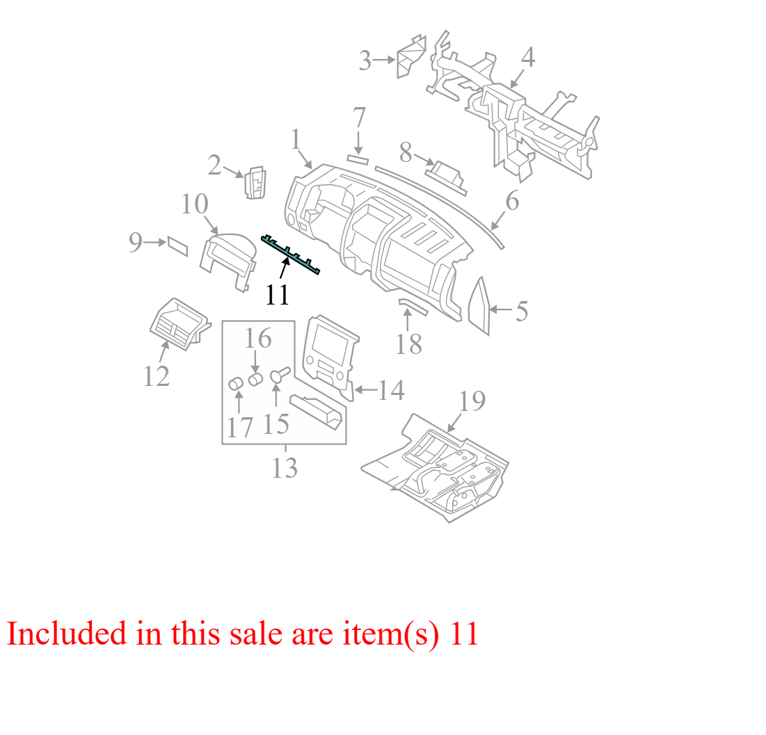 8L8Z7804459AC 08-12 Ford Escape Instrument Panel Trim Panel / Knee Bolster 8L8Z7804459AC OEM