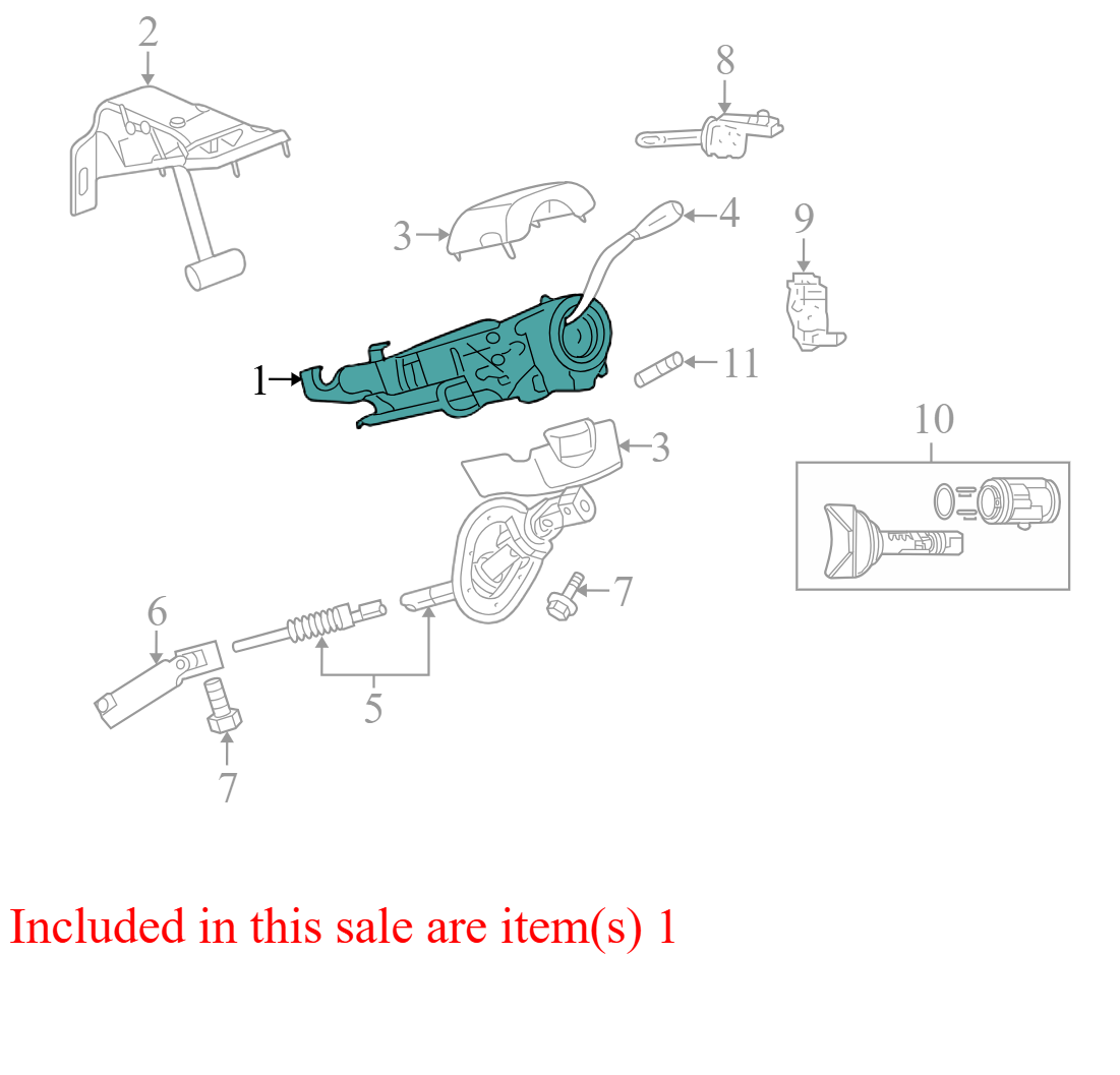 5057493AA 06 Dodge Ram 1500 Steering Column W/O Radio Controls (Damaged Key) 5057493AA OEM