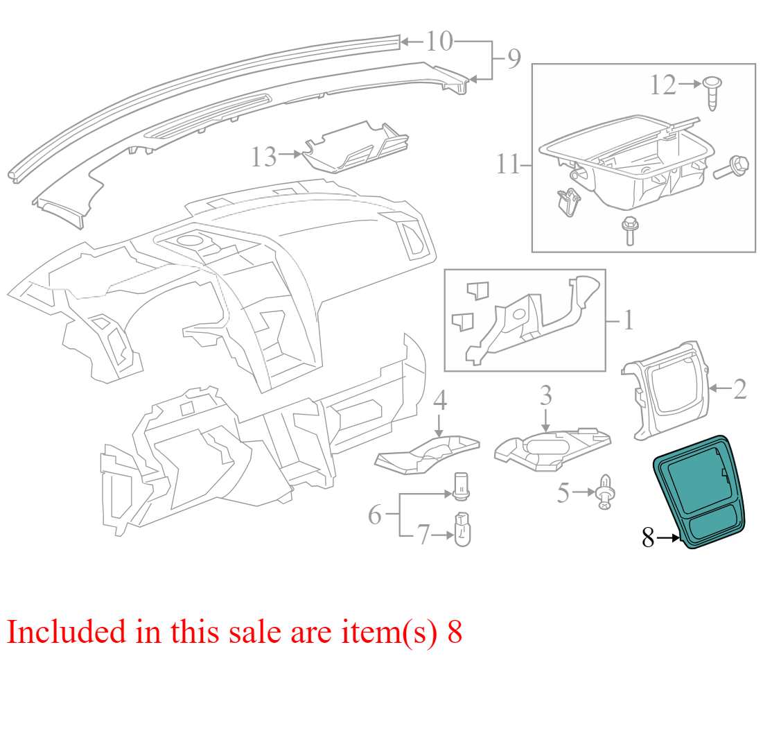 22846347 2013-2016 GMC Acadia Dash Radio AC Heater Climate Bezel Trim Used 22846347 OEM