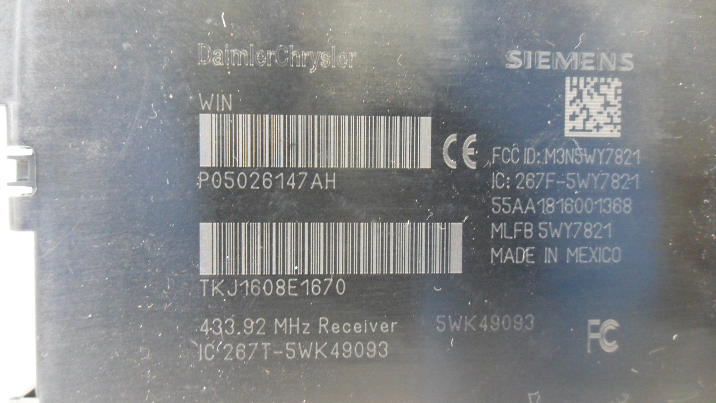 P05026147AH 2008 Dodge Grand Caravan Wireless Ignition Module P05026147AH OEM USED
