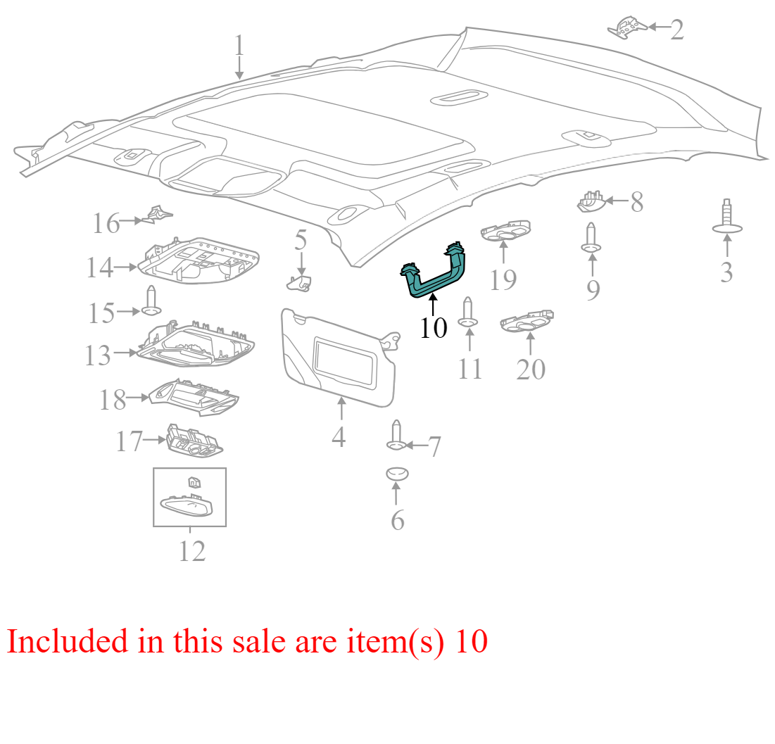 BM5Z5831406AA 2012-2014 Ford Focus Driver FL Interior Grab Bar Used BM5Z5831406AA OEM