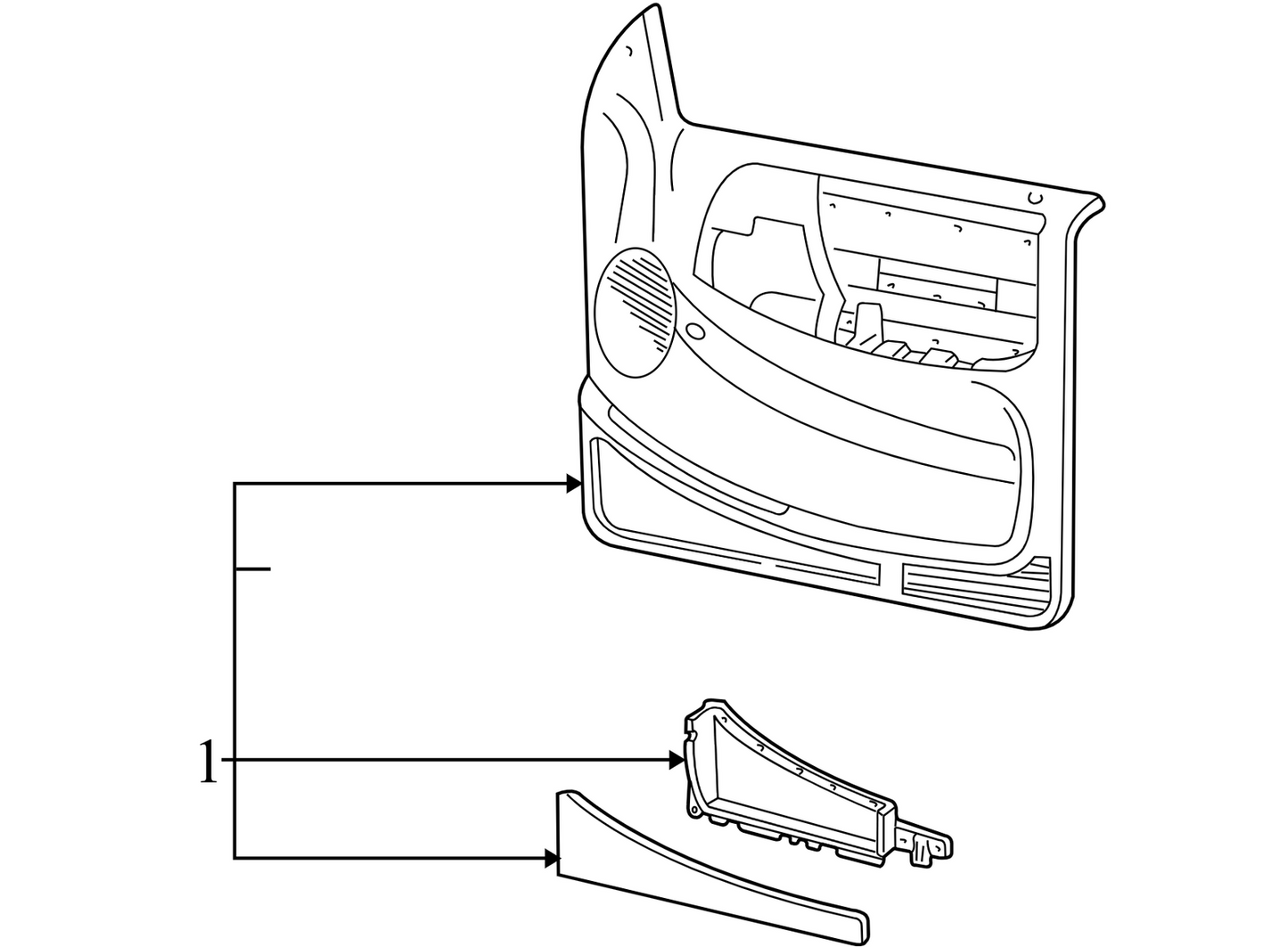 YL5Z1023943CAB 1999-2003 Ford Ranger FL Door Interior Trim Panel Used 8L5Z1023942BB OEM