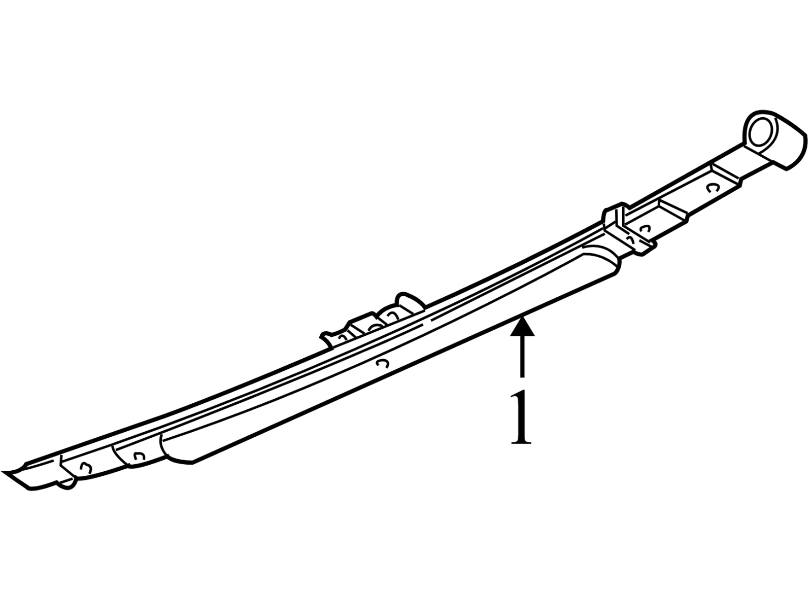 52121533AD 2006-2008 Dodge Ram 1500 Mega Cab Rear Leaf Spring Used 52121533AD OEM