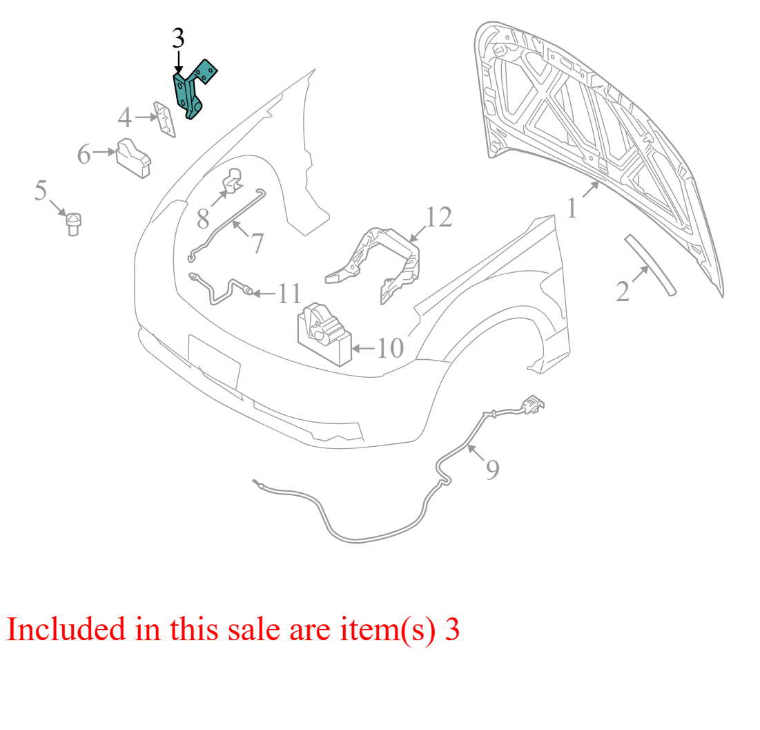 YS4Z16797AA 2008-2011 Ford Focus Passenger FR Hood Hinge Used YS4Z16797AA OEM