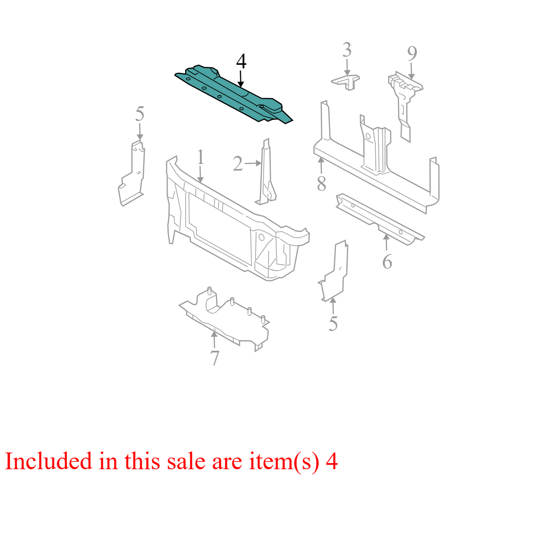 4L1Z19E525AAA 2003-2006 Ford Expedition Radiator Support Upper Air Deflector 4L1Z19E525AAA OEM