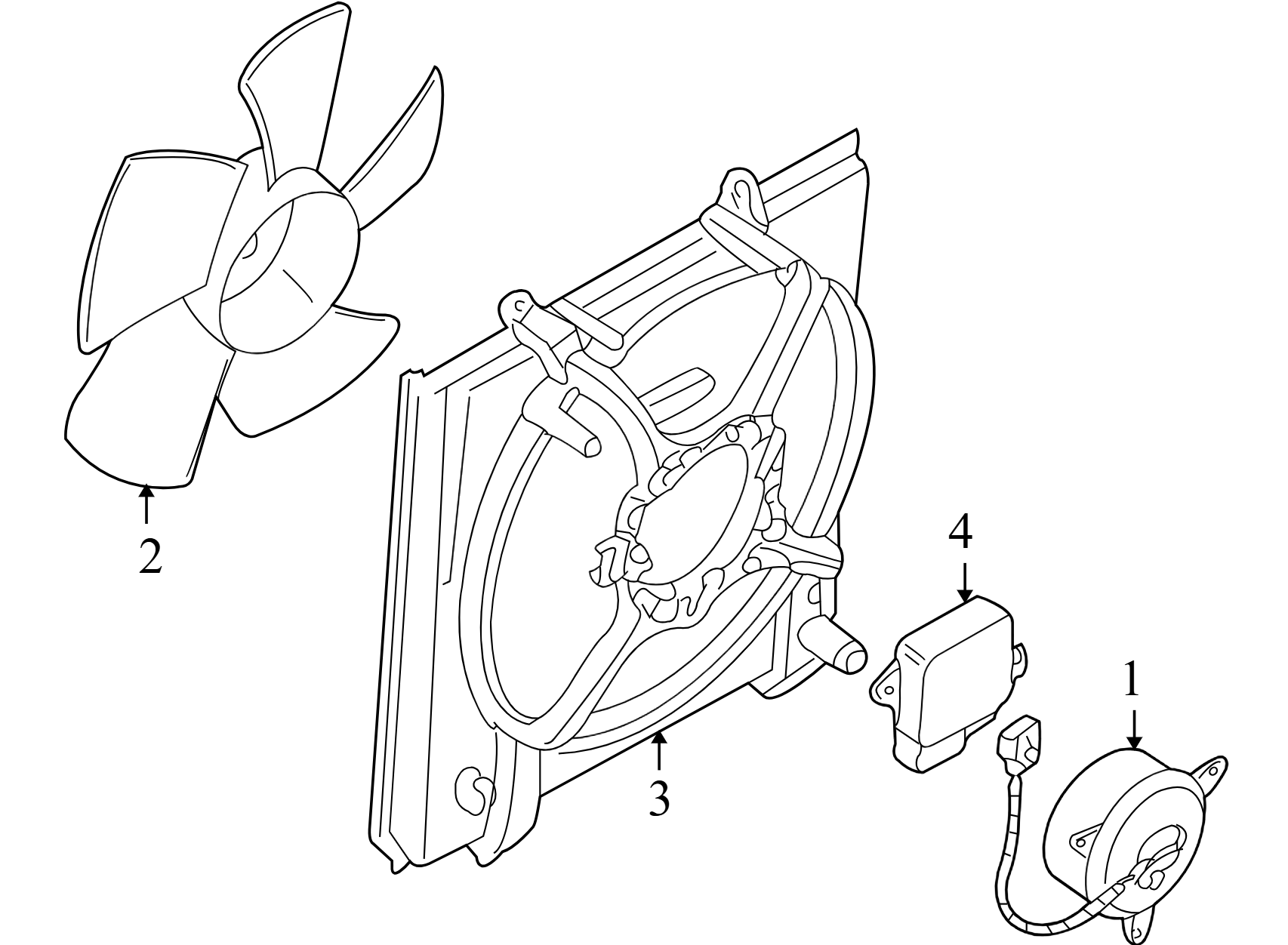 MR464707 2002-2007 Mitsubishi Lancer Engine Cooling Fan Motor Assy.