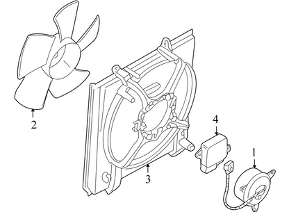 MR464707 2002-2007 Mitsubishi Lancer Engine Cooling Fan Motor Assy.