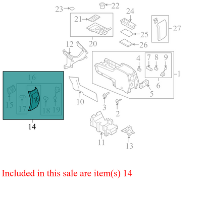 9T4Z78045E24AB 2007-2010 Ford Edge Console Trim Panel Used 9T4Z78045E24AB OEM