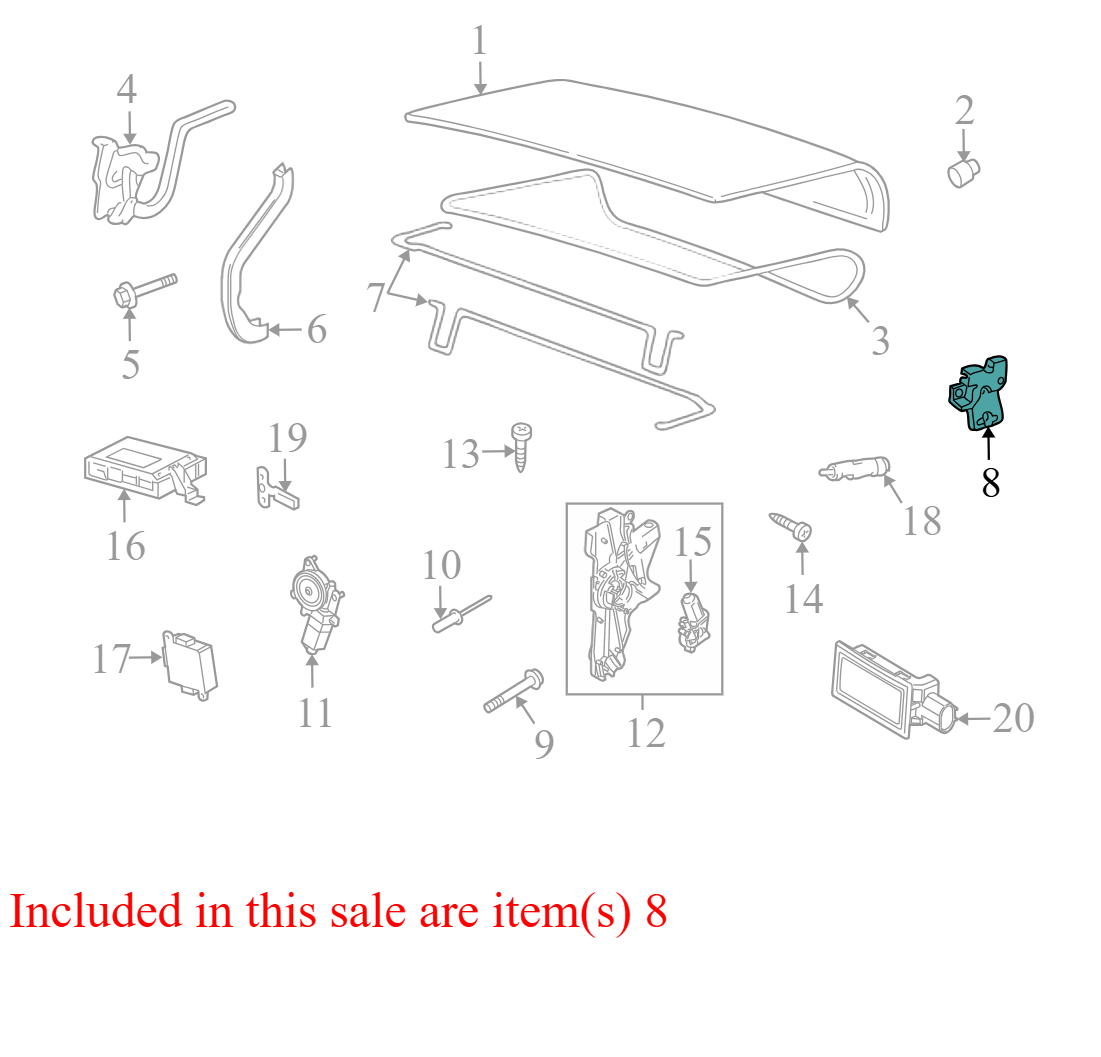 8W1Z5443200A 2008-2011 Lincoln Town Car Trunk Latch Release Actuator Used 8W1Z5443200A OEM